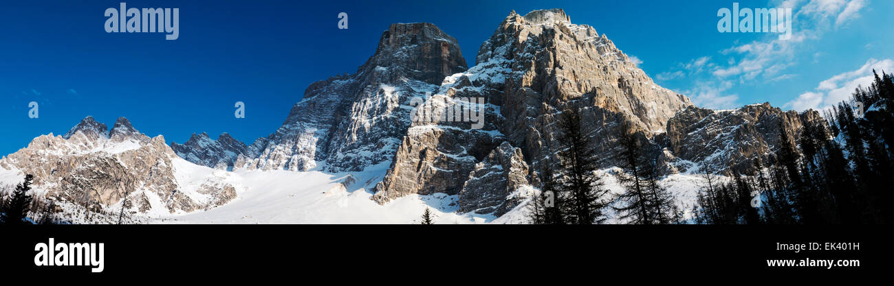 Panorama view of Montepelmo Mountain in the Alps, Dolomite Mountains, northern Italy Stock Photo