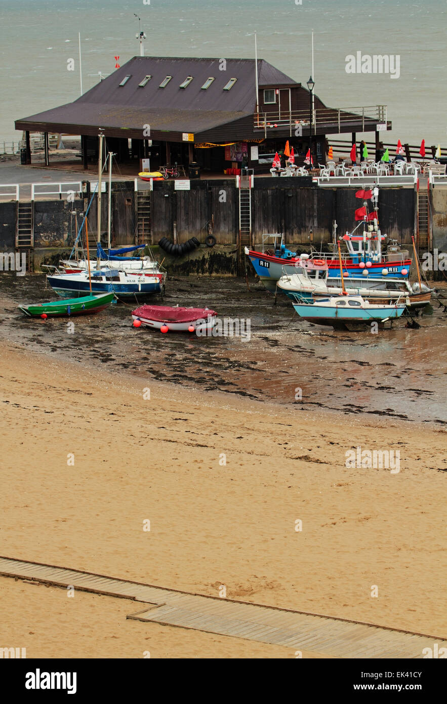 Harbour Jetty, Broadstairs, Viking bay, Kent England, United