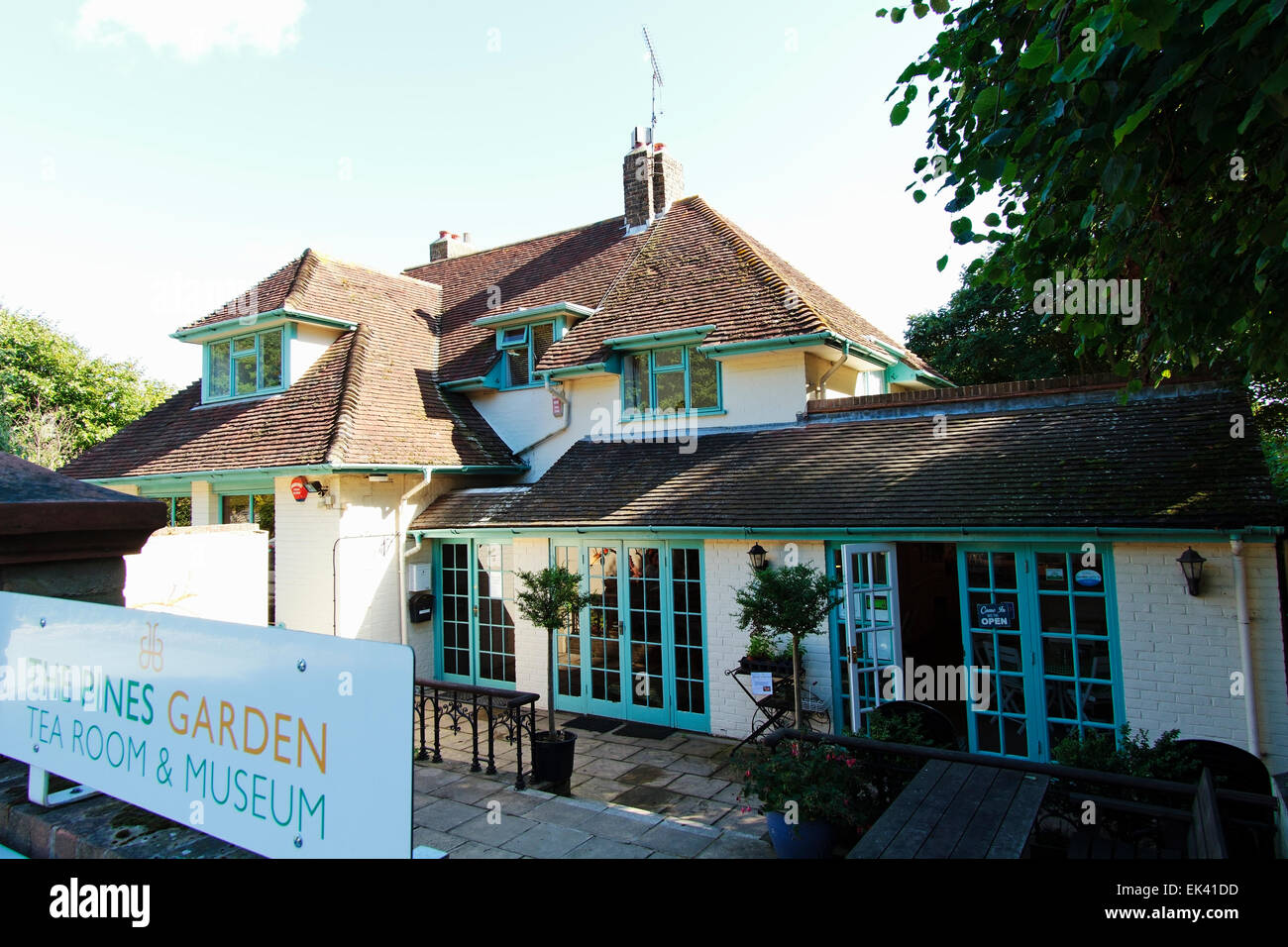 The Pines Garden Tea Room & Museum, Beach Road, St Margaret's at Cliffe, St Margaret's Bay, Dover, White Cliffs Country, Kent, England, United Kingdom Stock Photo