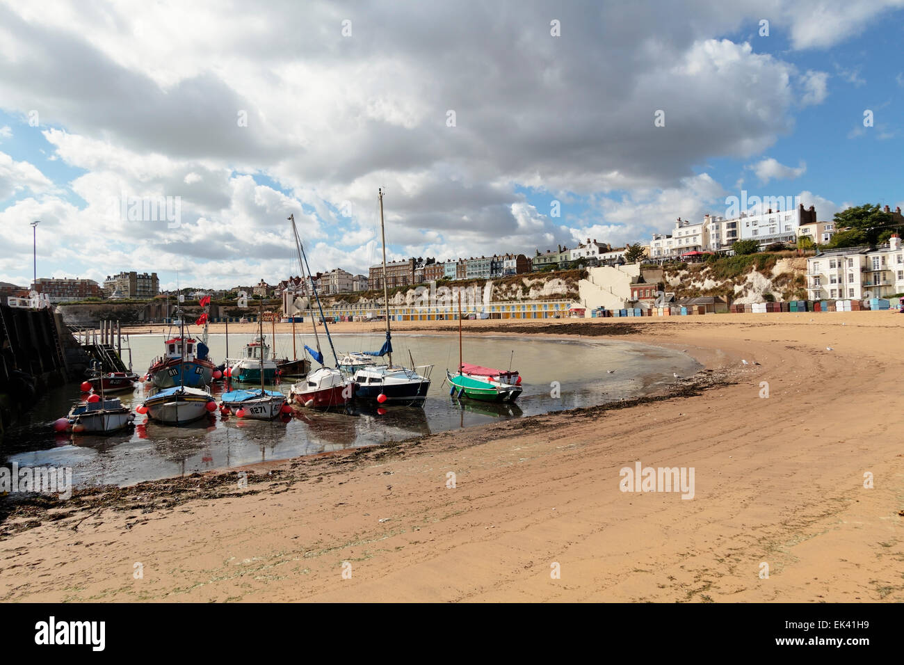 Broadstairs Harbour, Viking Beach and Bay, Broadstairs, Thanet, Kent England, United Kingdom Stock Photo