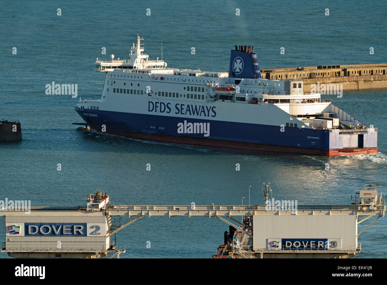 DFDS Seaways Channel Ferry departing from Dover Harbour, Dover Straits