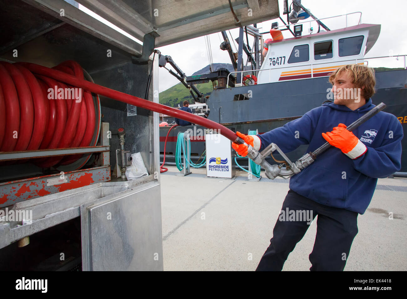 Fuel dock, Seward Boat Harbor, Alaska Stock Photo - Alamy
