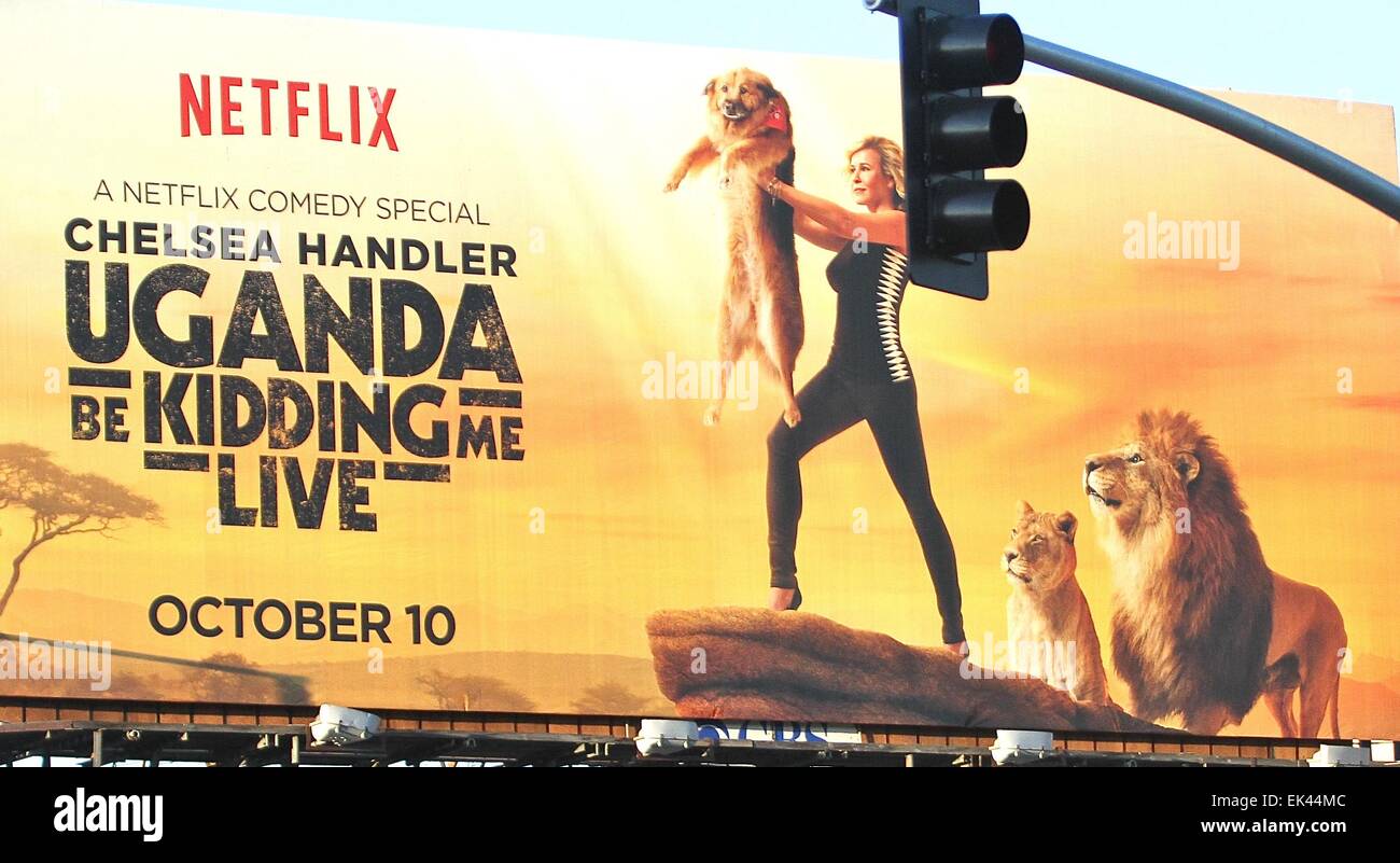 Chelsea Handler's advertising billboard for Uganda Be Kidding Me Live