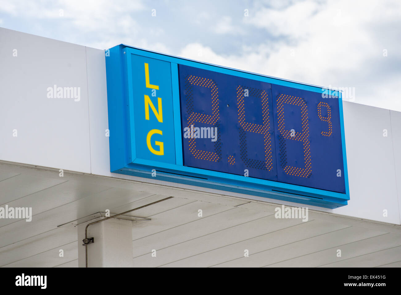 Liquid Natural Gas Station Price Sign - Salt Lake City, Utah Stock Photo