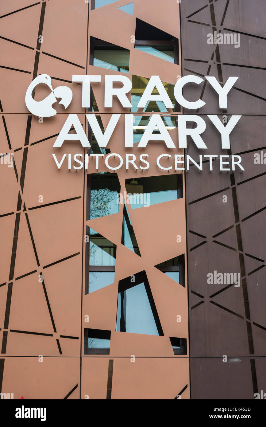 Tracy Aviary Visitor Center Sign Salt Lake City Utah Stock Photo
