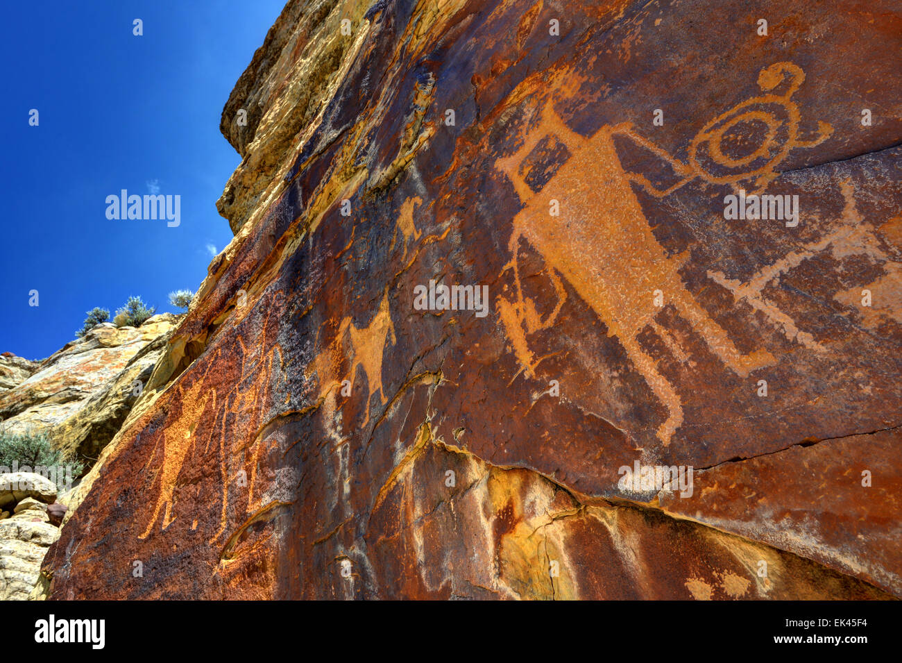 Mckee Springs Petroglyph - Dinosaur National Monument - Utah Stock Photo