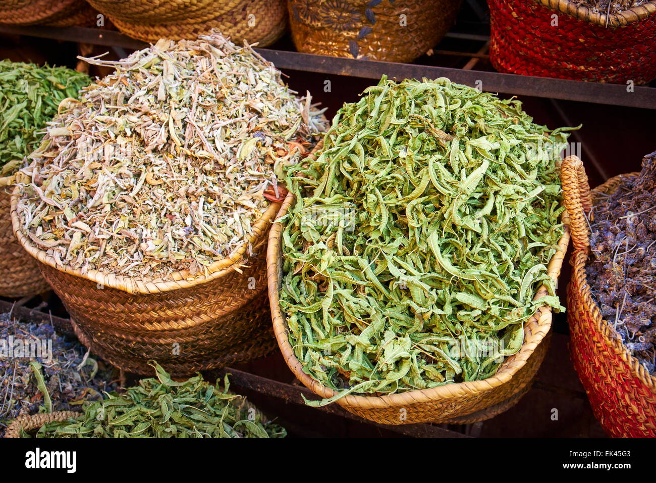 Traditional local herbs and spices, Morocco, Africa Stock Photo Alamy