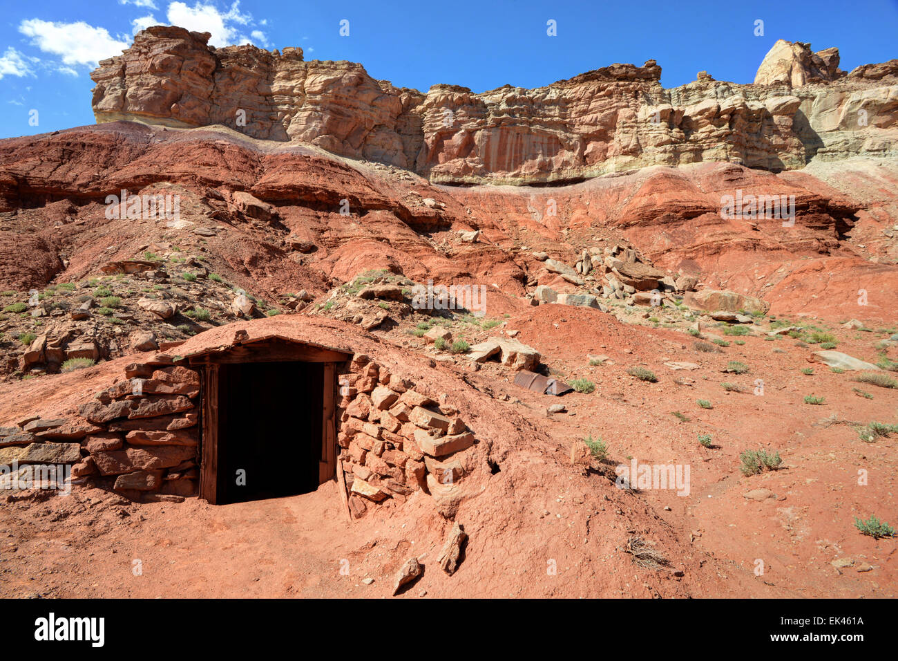 Dugout Shelter At Dirty Devil Mine - San Rafael Swell - Utah Stock Photo