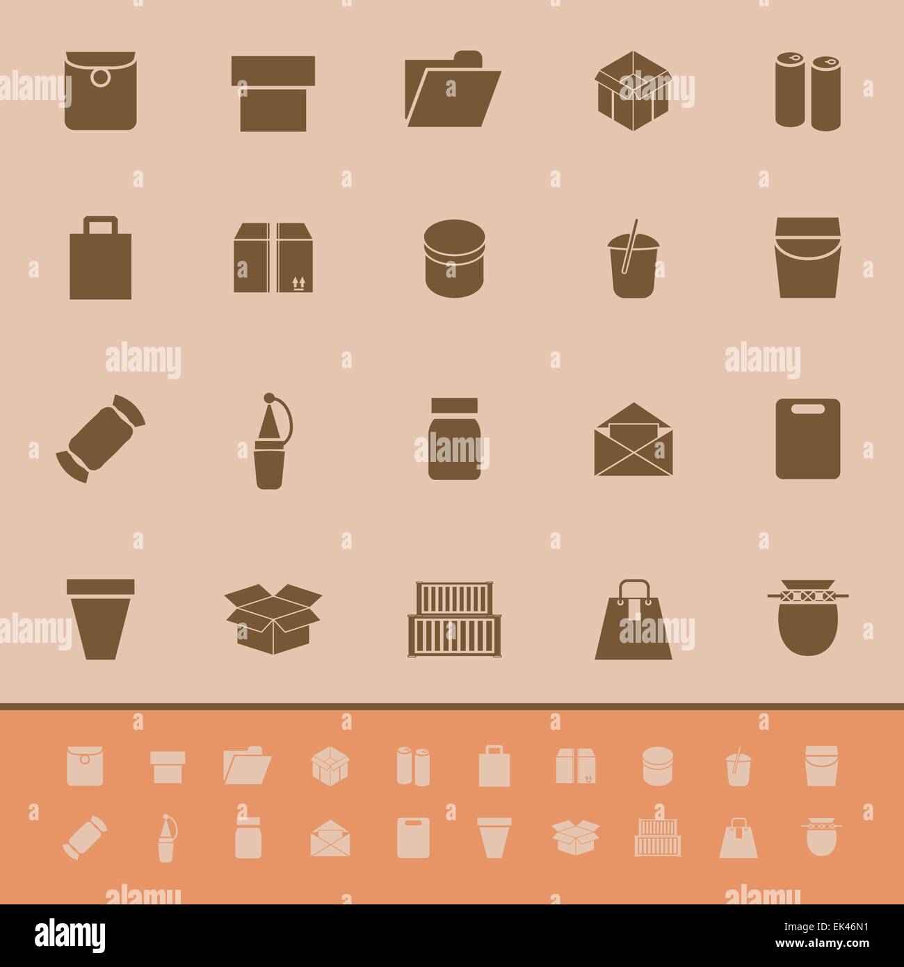Package color icons on brown background, stock vector Stock Vector ...