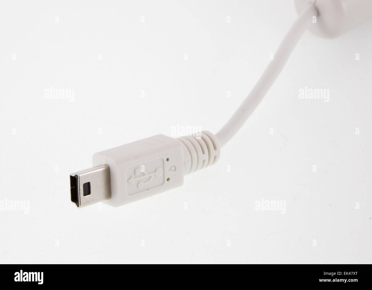 White USB cable isolated on white background Stock Photo