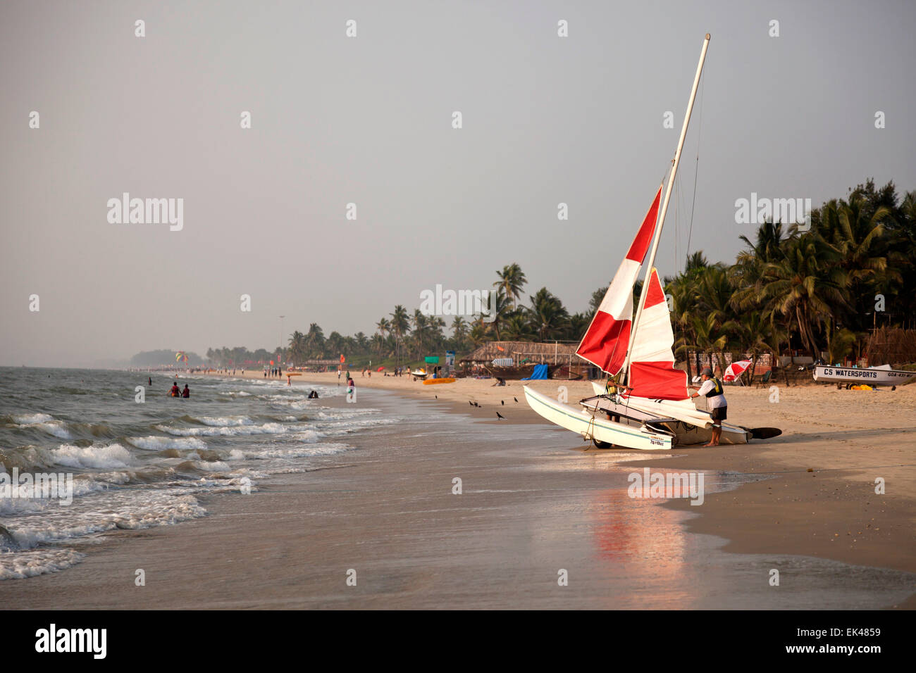 sailing boat at  Benaulim beach, Goa, India, Asia Stock Photo