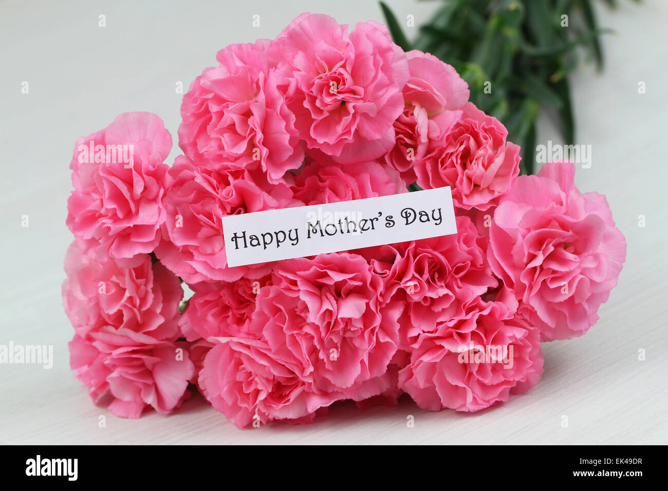 Happy Mother's day card with pink carnations Stock Photo Alamy