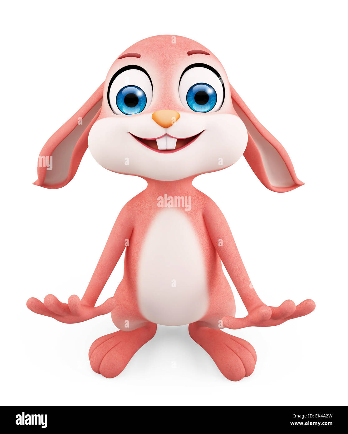 3d illustration of Easter Bunny with funny pose Stock Photo