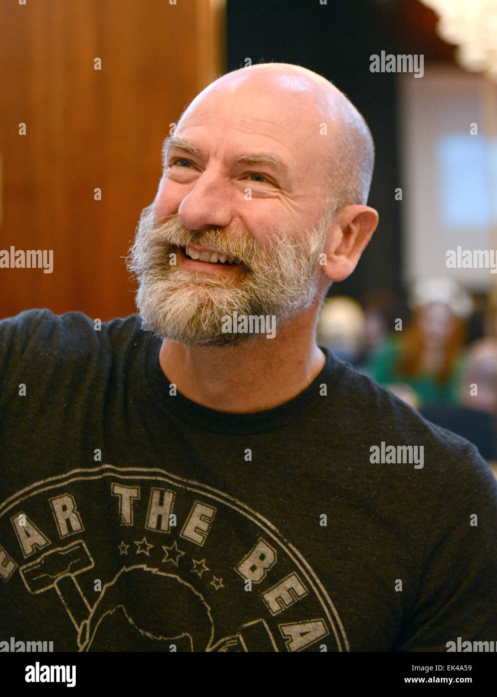 Scottish actor Graham McTavish, who plays Dwalin in Peter Jackson's  three-part adaptation of J.R.R. Tolkien's The Hobbit, smiles during the  third day of the Hobbit Convention 'HobbitCon 3' in Bonn, Germany, 06
