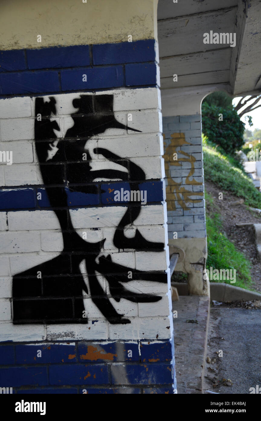 iconic Mandela mural on a bus stop in Cape Town Stock Photo