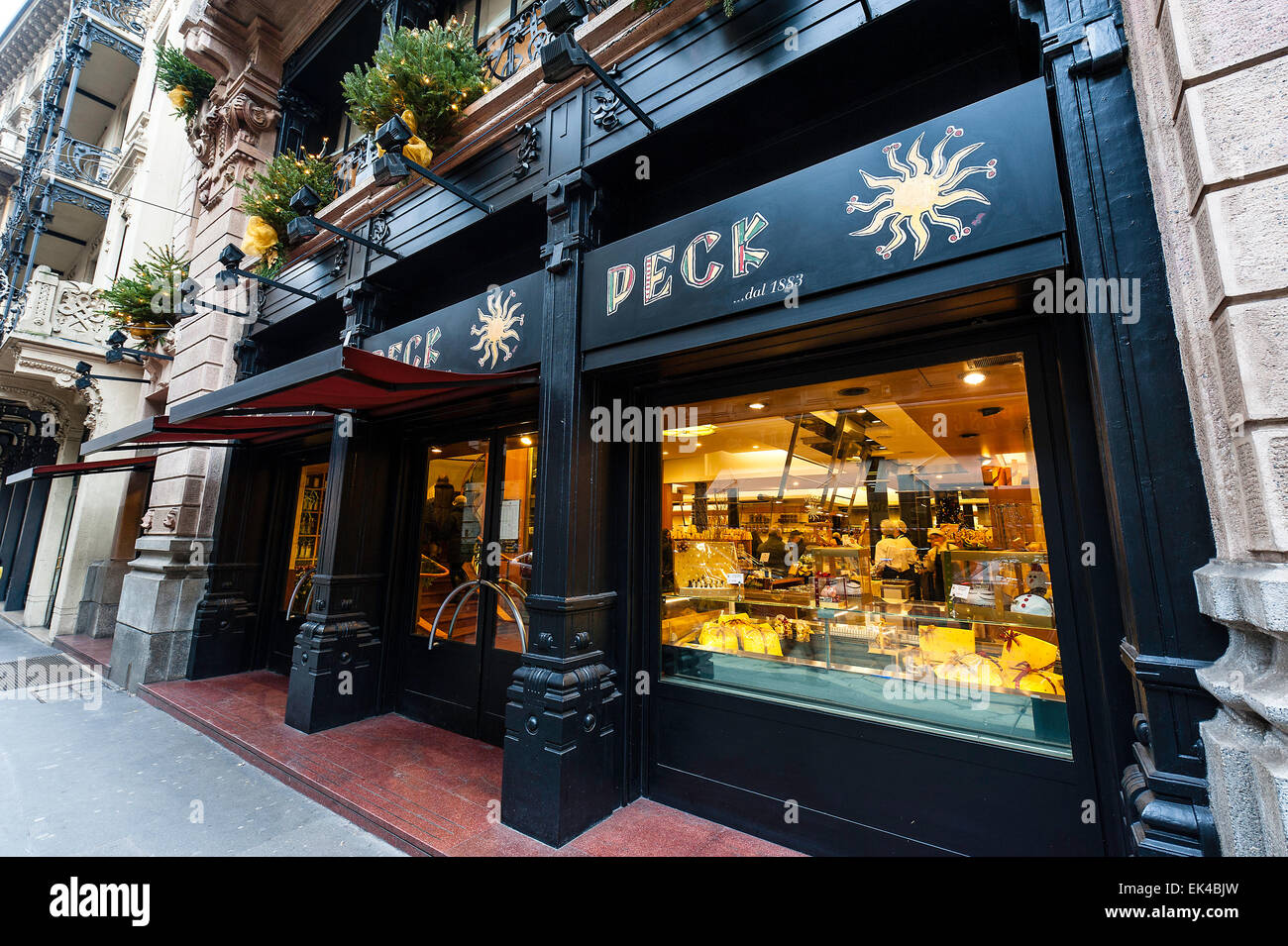 Food boutique Milan Italy Stock Photo Alamy