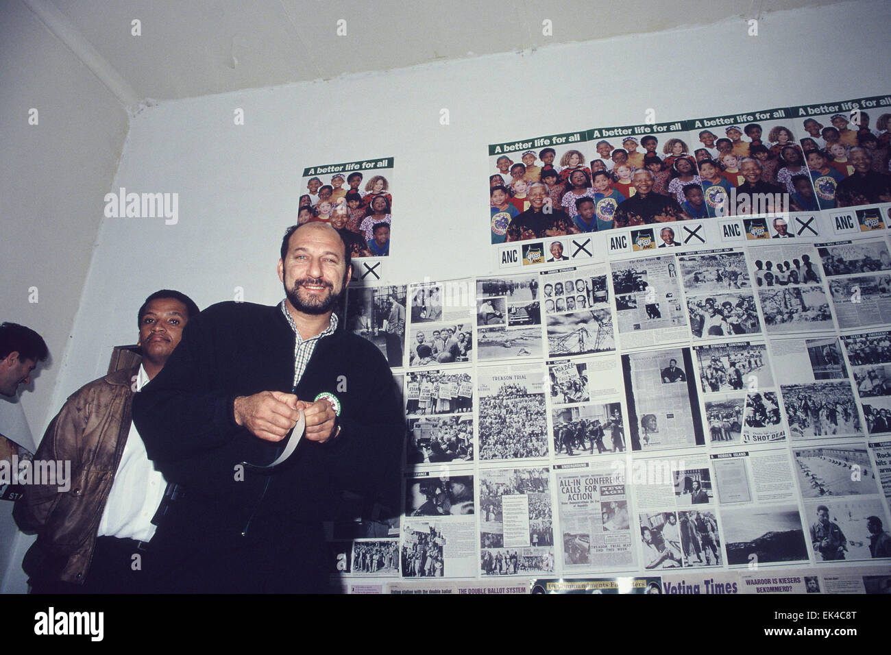 Trevor Manuel at a local African National Congress Office  during the 1994 election Campaign, a lead up to South Africa's first democratic election , Cape Town.1994 Stock Photo