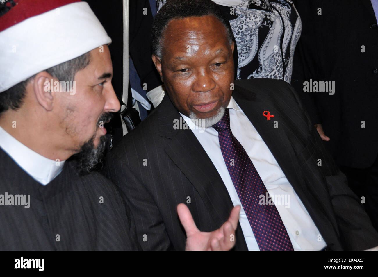 Deputy President of South Africa Kgalema Motlanthe ( left) talks to an Imam at a groundbreaking graduation ceremony of Imams as Marriage Officers. Muslim marriages were recognised as legal for the first time in South African history. Stock Photo