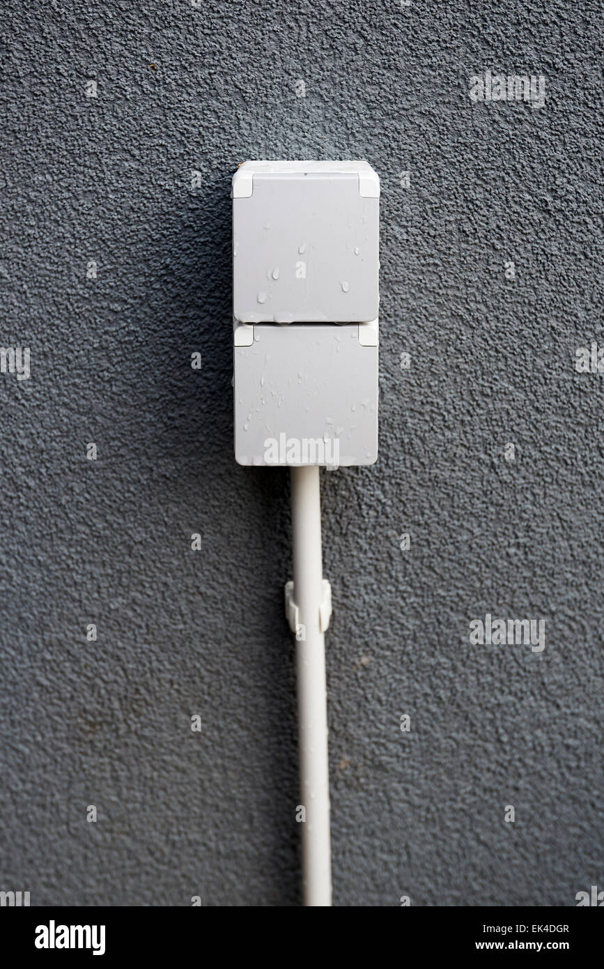 Waterproof Outdoor Wall Outlet Stock Photo Alamy