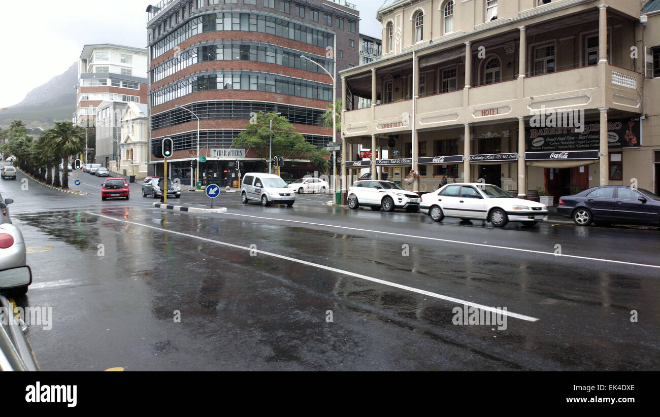 Rainy day in street of Cape Town Stock Photo Alamy