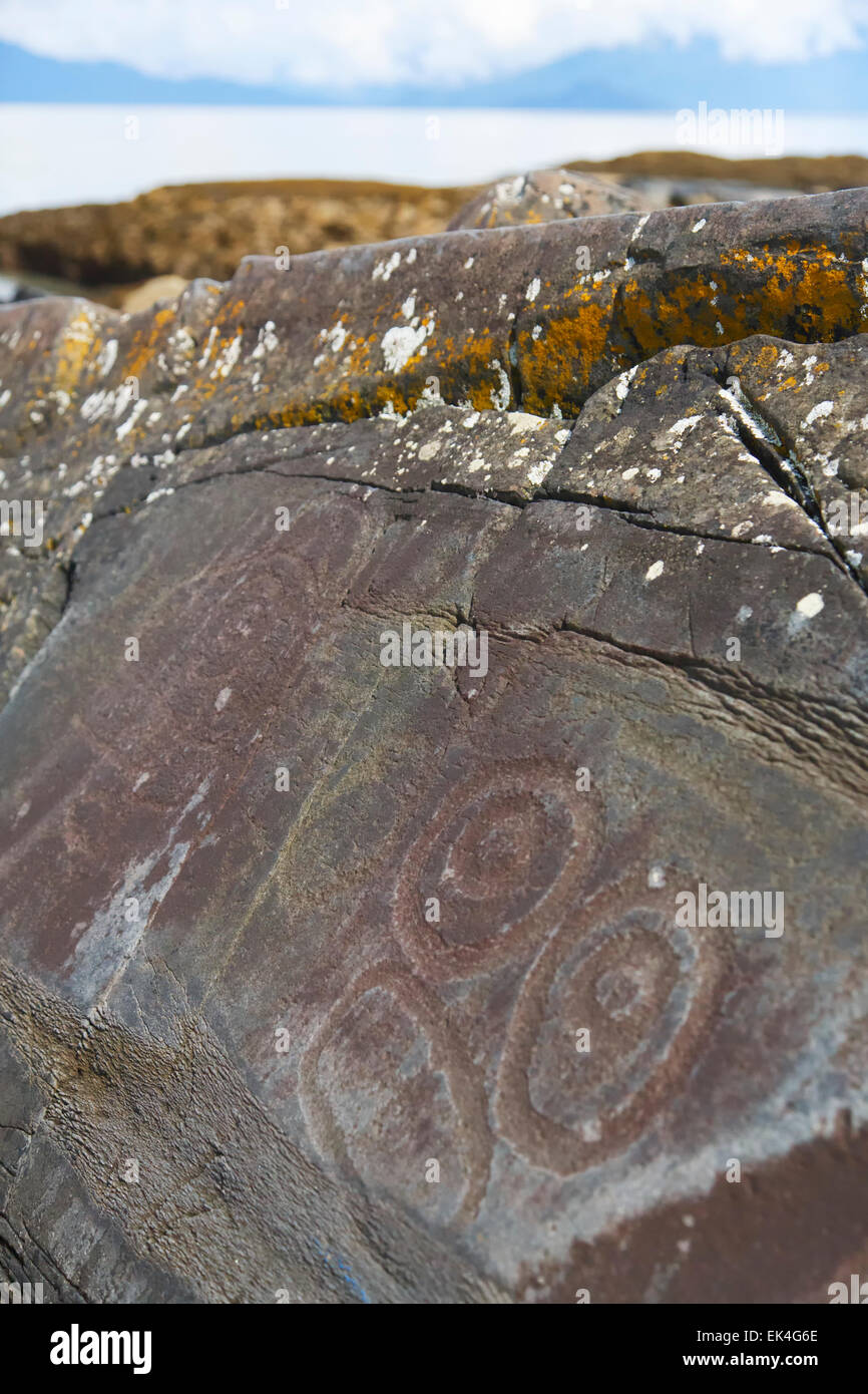 Petroglyph Beach State Historical Site, Wrangell, Alaska. Stock Photo