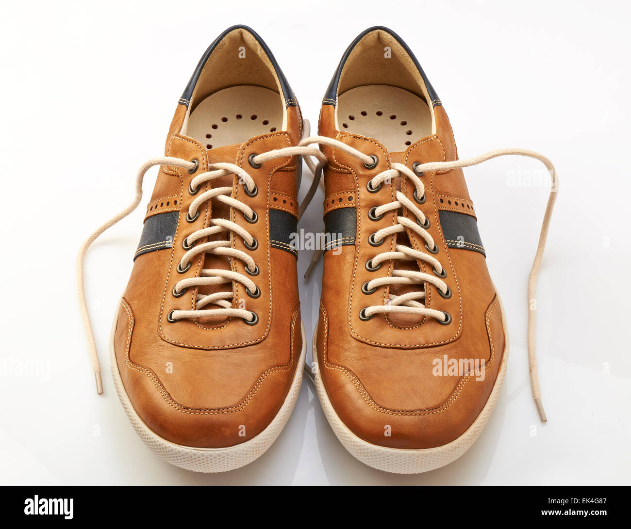 white leather shoe laces