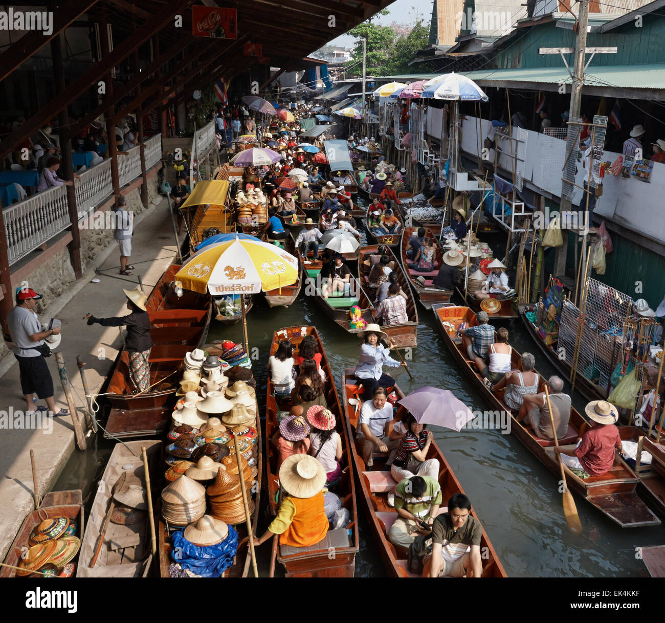 Thailand, Bangkok: 14th march 2007 - tourists at the Floating Market ...