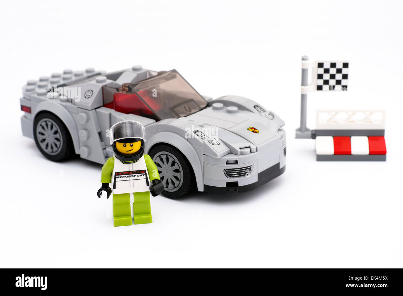 Tambov, Russian Federation - March 15, 2015 Porsche 918 Spyder by LEGO Speed  Champions with driver on white background Stock Photo - Alamy