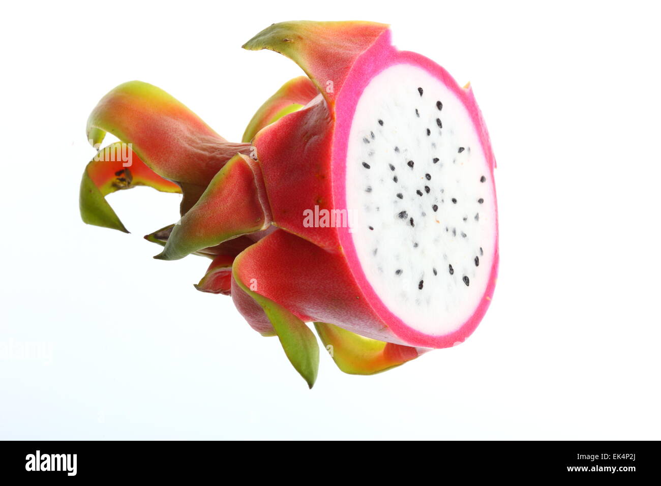 Tropical fruit, Pitahaya fruit, dragon fruit, Hylocereus undatus Stock Photo