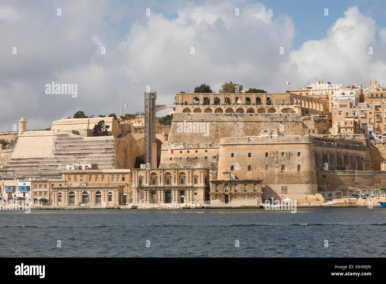 View of Valletta across the Grand Harbour, Malta Stock Photo