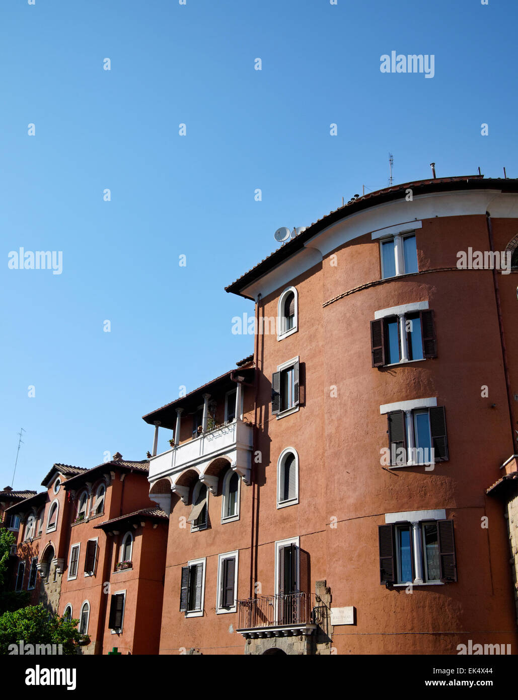 Italy, Rome, Garbatella, old building facade Stock Photo - Alamy