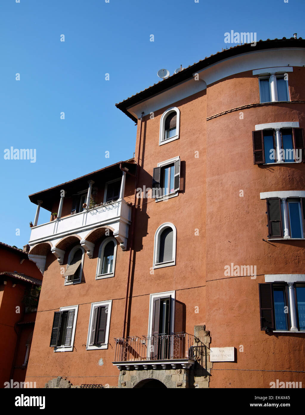 Italy, Rome, Garbatella, old building facade Stock Photo - Alamy