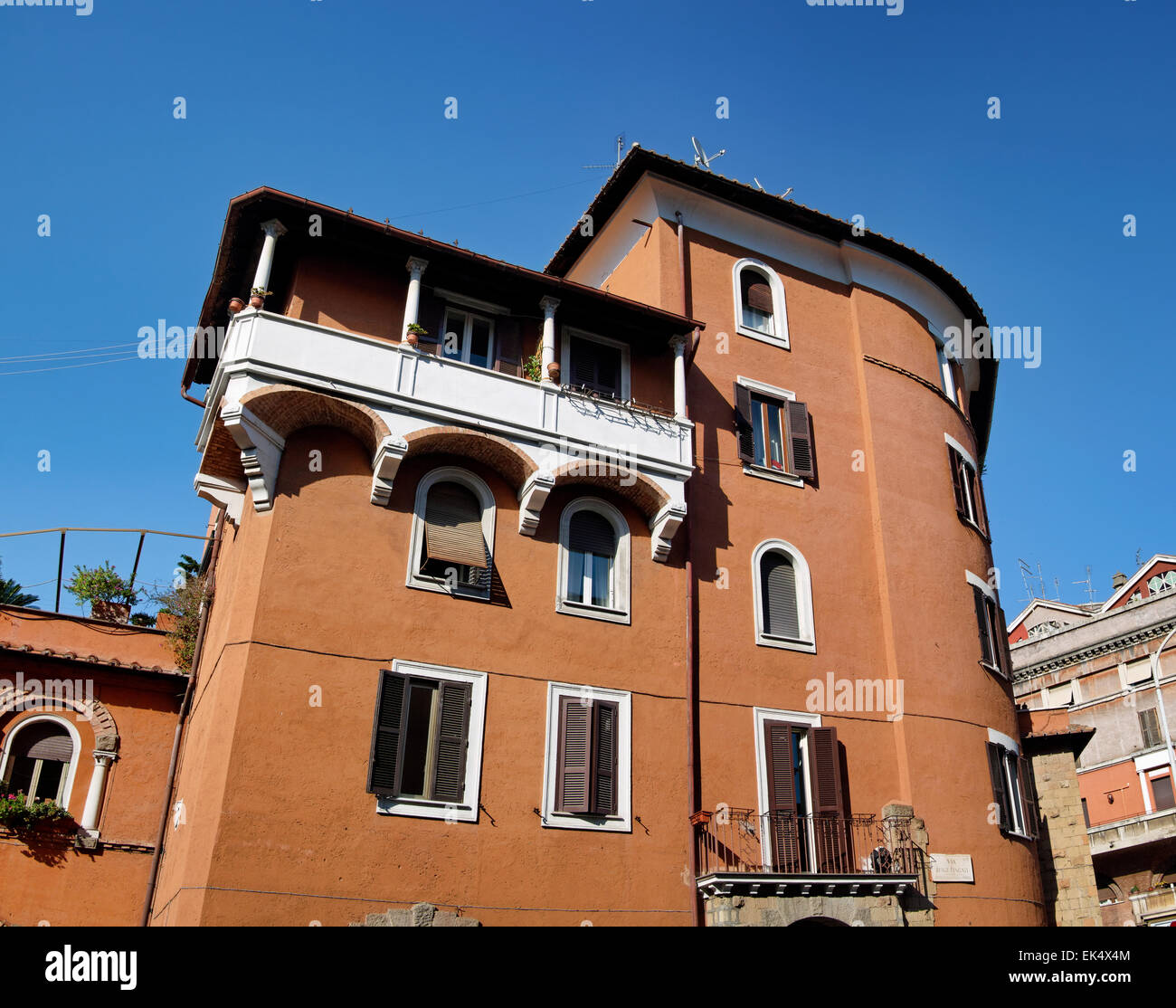 Italy, Rome, Garbatella, old building facade Stock Photo - Alamy