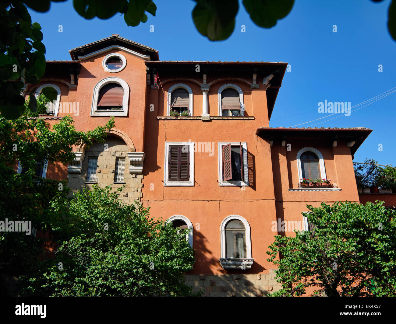 Italy, Rome, Garbatella, old building facade Stock Photo - Alamy