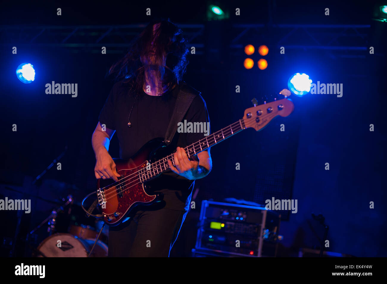 Niels Kinsella, electric bass of the irish rock band God Is an