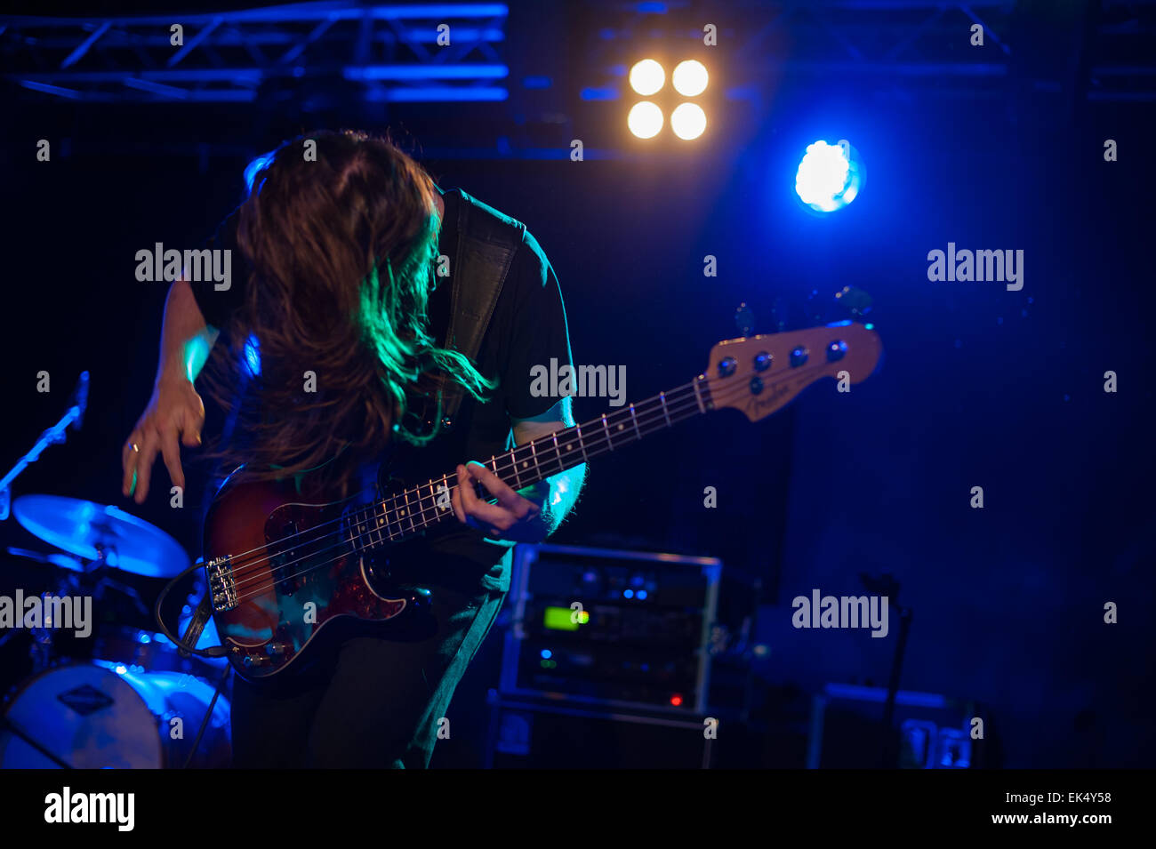 Niels Kinsella, electric bass of the irish rock band God Is an