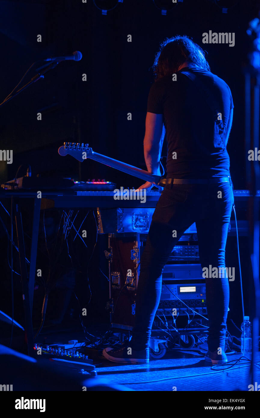 Jamie Dean, keyboards and guitar by God Is an Astronaut, Ciampino (Rome), Italy, Orion Club, 13-09-2014 Stock Photo
