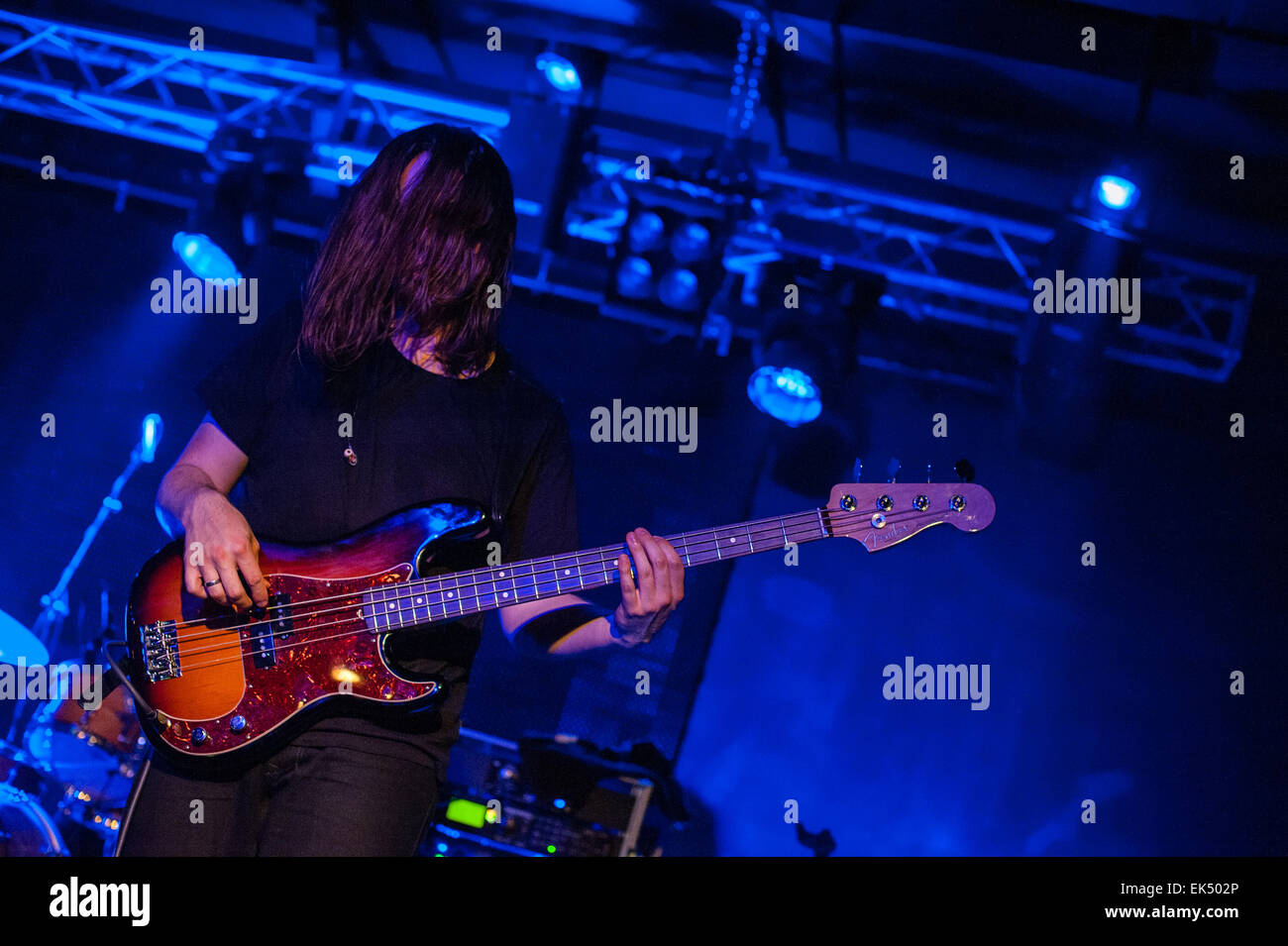 Niels Kinsella, electric bass of the irish rock band God Is an ...