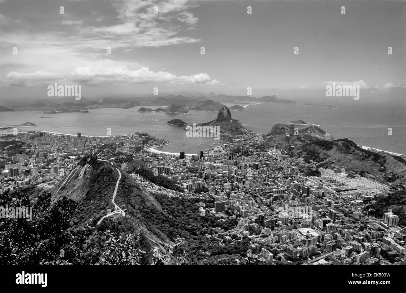 Brazil, Rio De Janeiro, panoramic view of the city - FILM SCAN Stock Photo