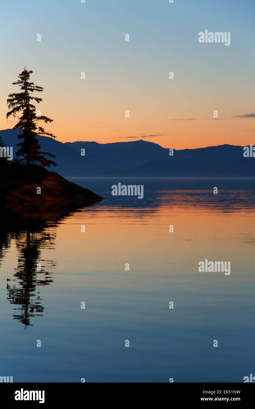 Sunrise Frederick Sound, Tongass National Forest, Alaska. Stock Photo