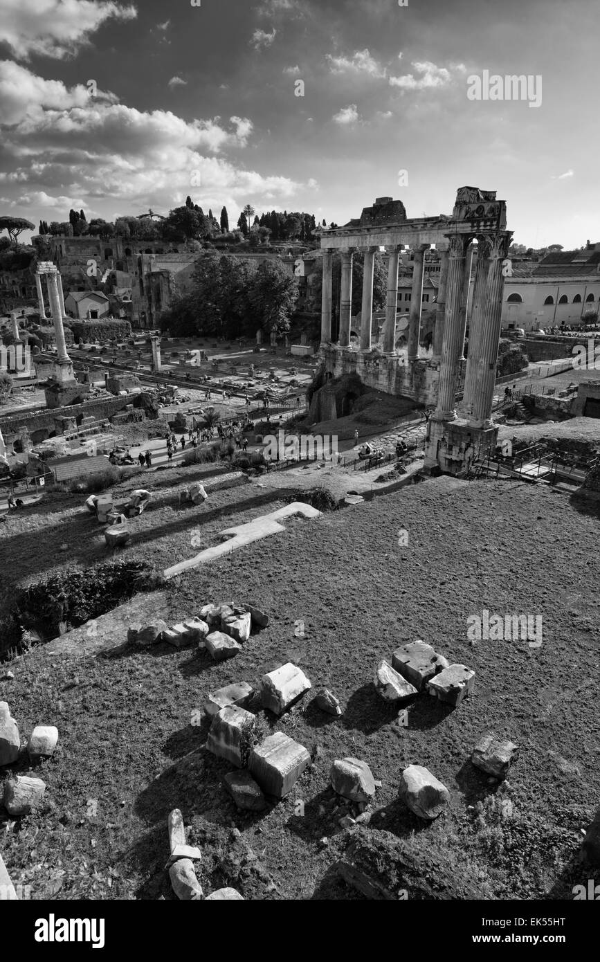 The foro romano ruins Black and White Stock Photos & Images - Alamy
