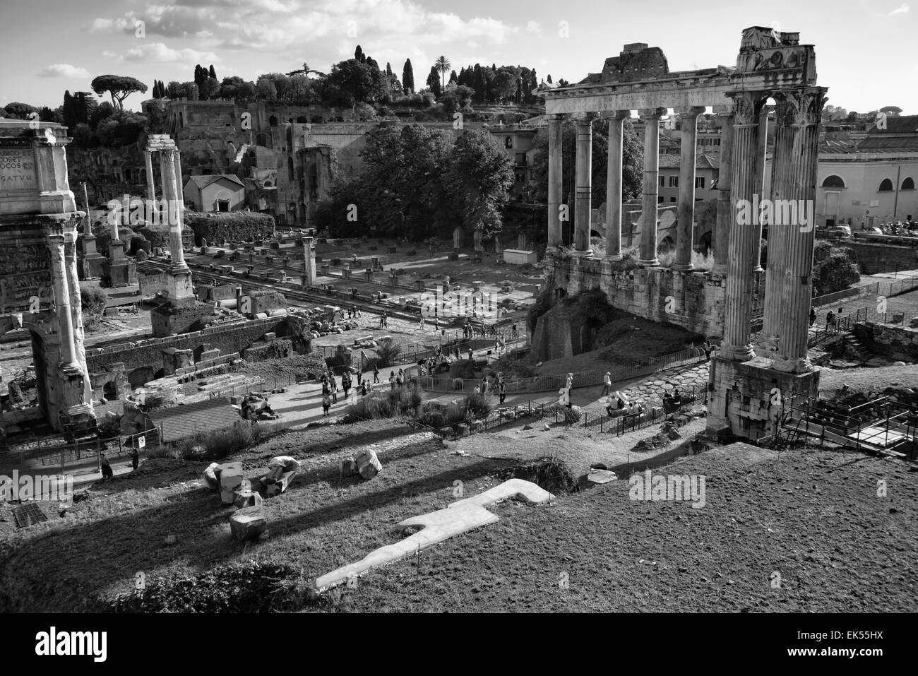 The foro romano ruins Black and White Stock Photos & Images - Alamy