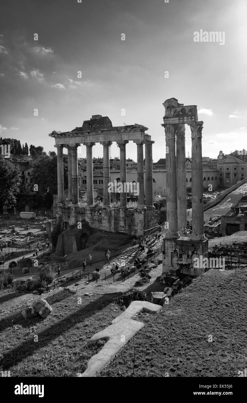 The foro romano ruins Black and White Stock Photos & Images - Alamy