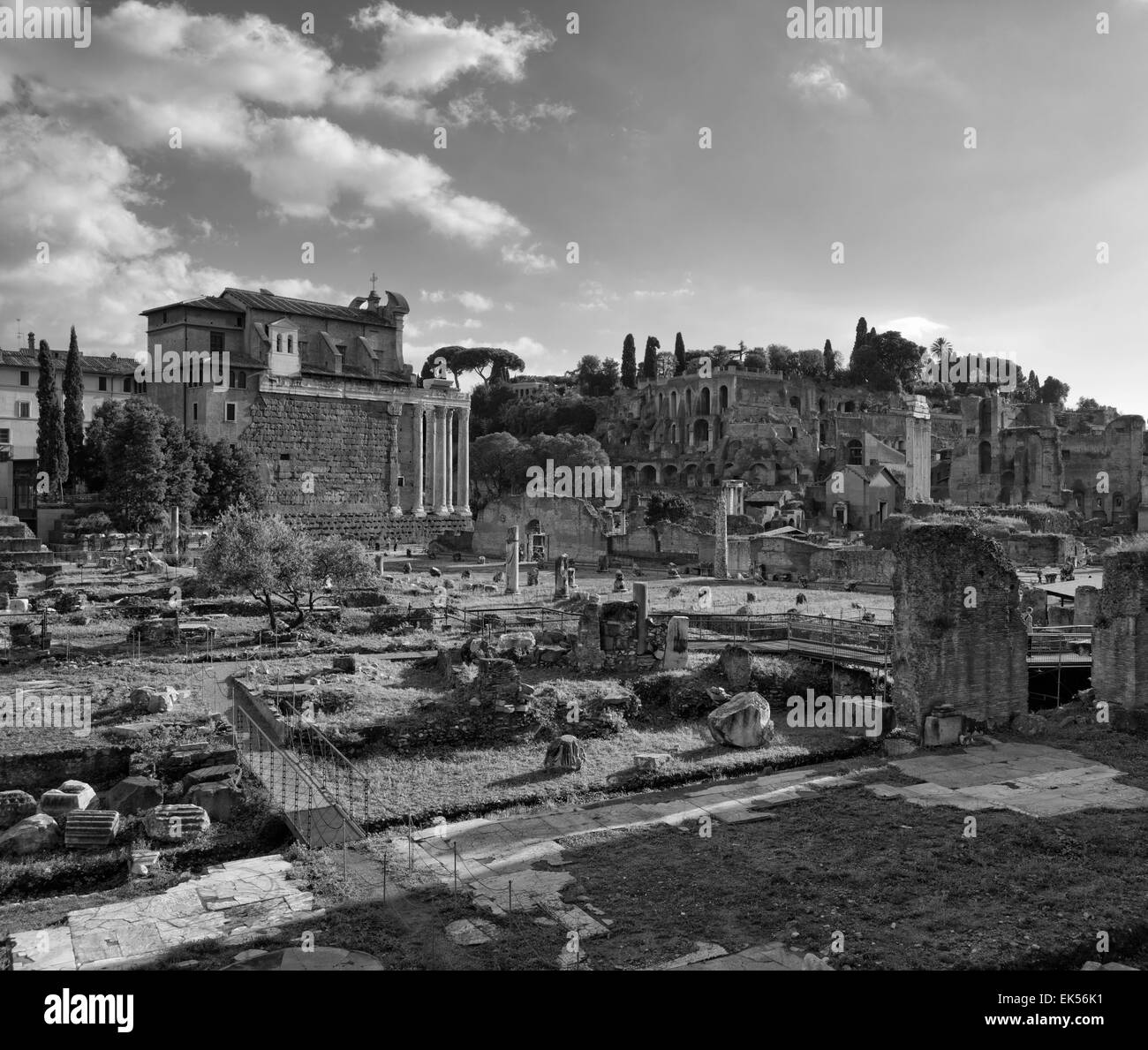 The foro romano ruins Black and White Stock Photos & Images - Alamy