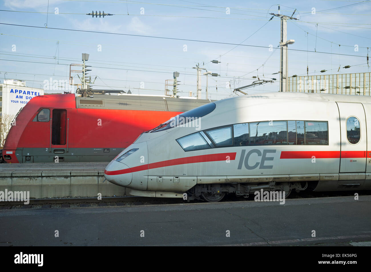 Passenger trains, Cologne HBF, North Rhine-Westphalia, Germany Stock Photo