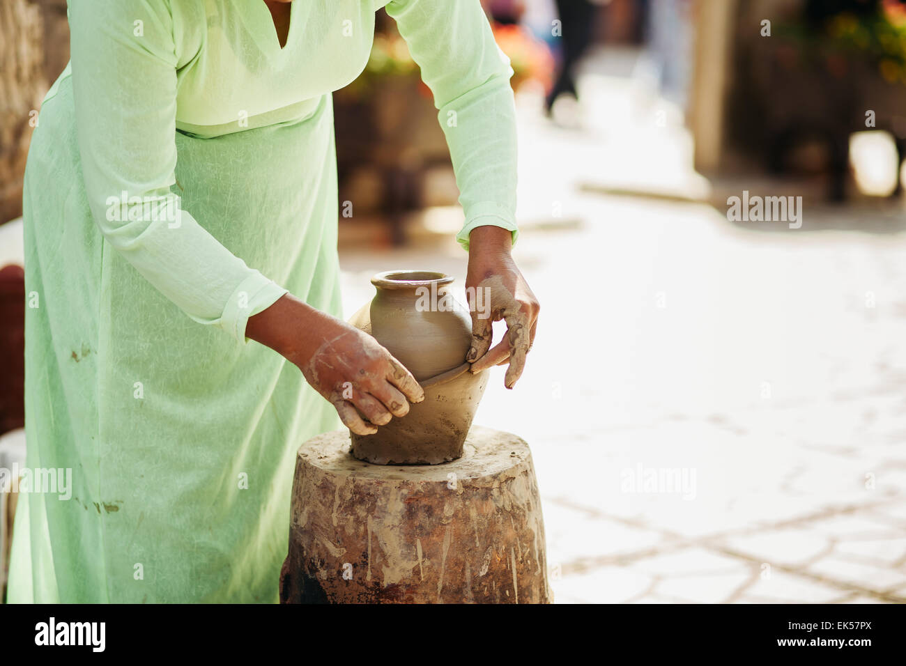 clay pot creation traditional handicraft in vietnam Stock Photo Alamy