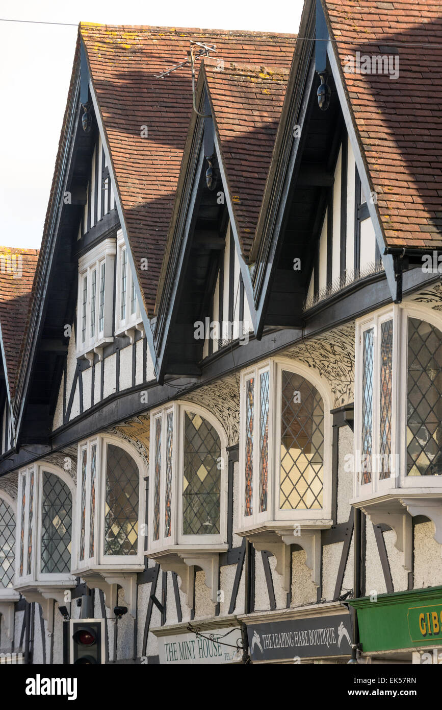 Gables and halftimbers on houses in southern England Stock Photo Alamy