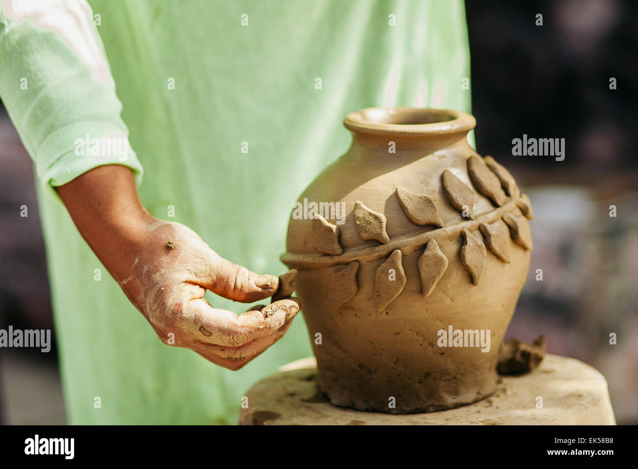 clay pot creation traditional handicraft in vietnam Stock Photo Alamy