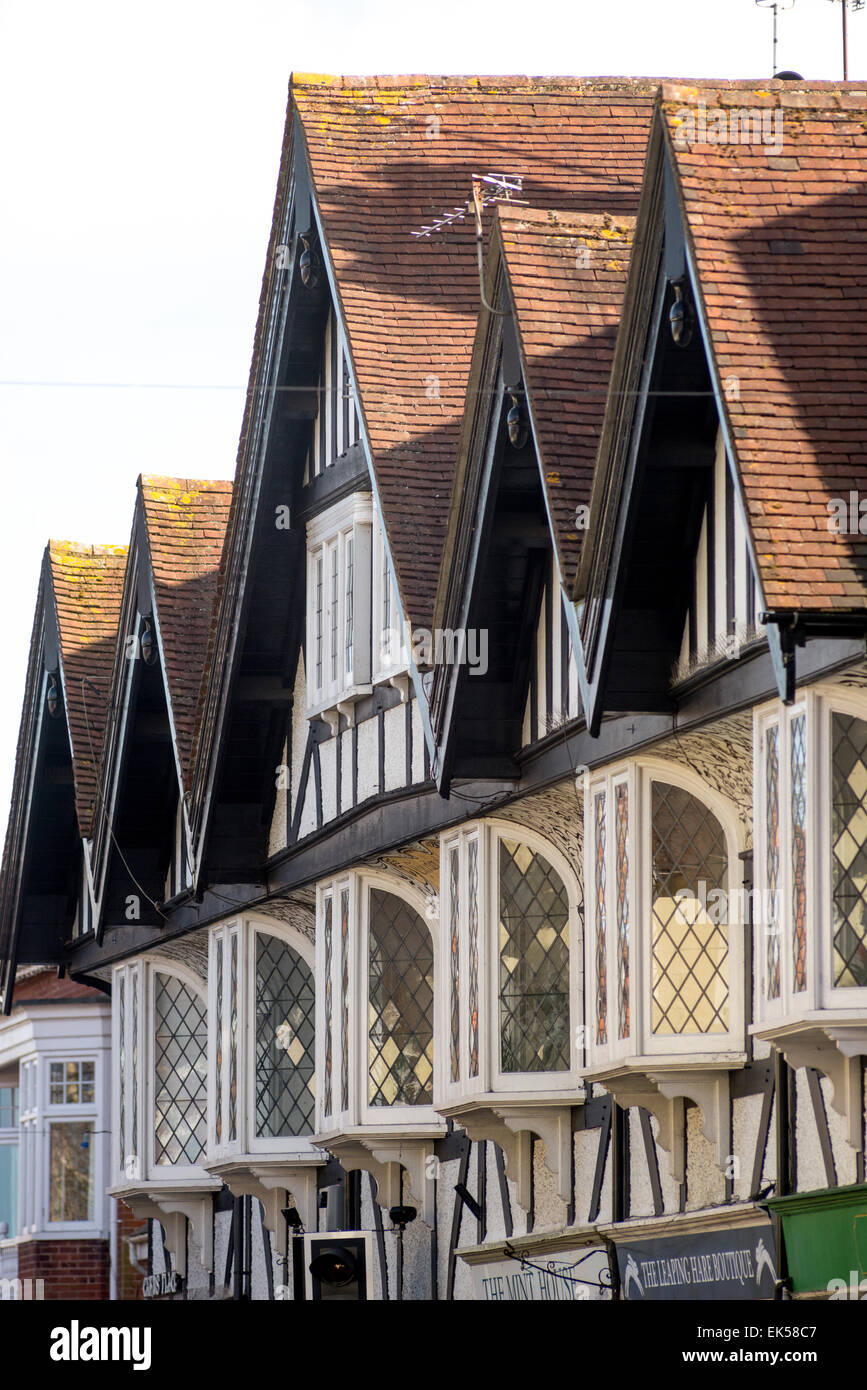 Gables and halftimbers on houses in southern England Stock Photo Alamy