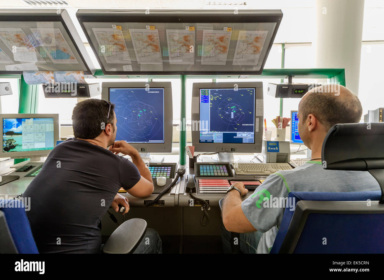 Italy, Bari, International airport, flight control tower, flight ...